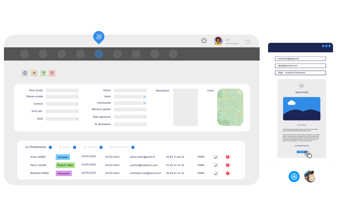 gestion evenements crm