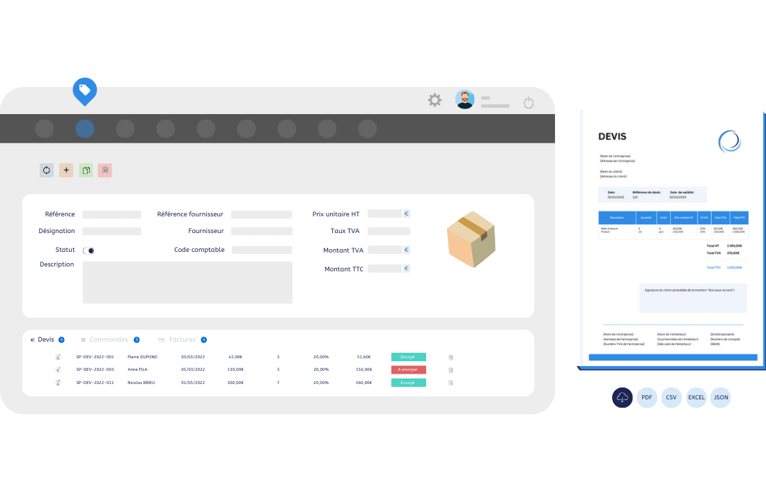 gestion catalogue produits crm