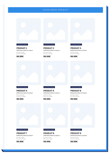 Modèle de catalogue produits