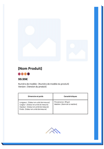 Modèle de fiche produit
