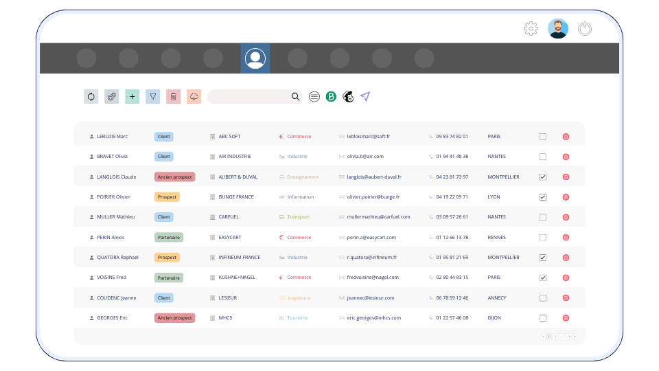 logiciel gestion contacts